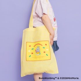 【WEB限定/BUNNI KONBINY】アップリケギンガムトートバッグ