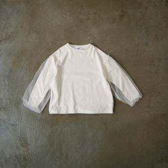 【Ou? by EDWIN】袖チュール長袖Tシャツ