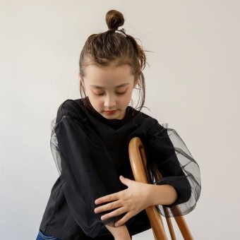 【Ou? by EDWIN】袖チュール長袖Tシャツ