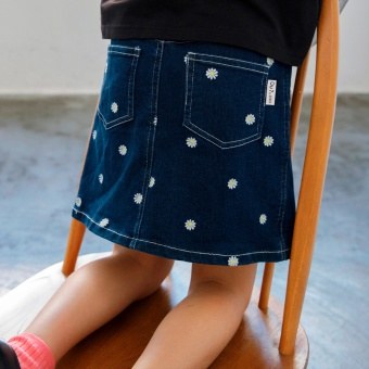 【Ou? by EDWIN】フラワー刺しゅうデニムスカート_(クーポン対象外)