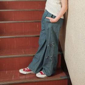 【Ou? by EDWIN】サイドリボンデニムパンツ