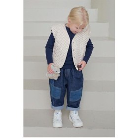 【ビエンナビエン】配色ロングデニムパンツ