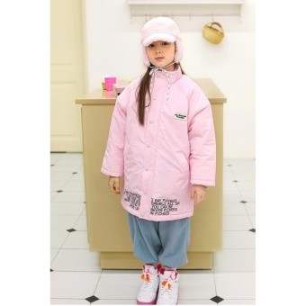 【ピーチーズ】胸元ワッペン 裾プリント ロングブルゾン/ ロングペディン