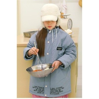 【ピーチーズ】胸元ワッペン 裾プリント ロングブルゾン/ ロングペディン