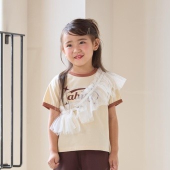 Y2Kグラフィック  オーバルロゴプリント 半袖リンガーTシャツ