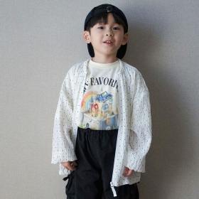 ノーカラー ドットシアーブルゾン