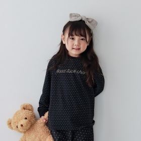 【aBity select./アビティセレクト】星ロゴドット柄長袖Tシャツ