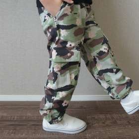 【aBity select./アビティセレクト】迷彩・小花柄カーゴロングパンツ