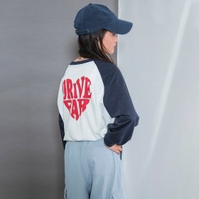 【WEB限定/MELLOW-LY/綿100】裾ドロストラグランTシャツ