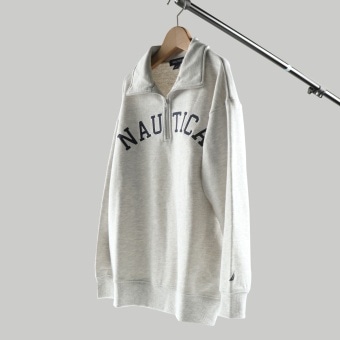 【NAUTICA/ノーティカ】アップリケロゴハーフジップ裏毛トップス