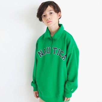 【NAUTICA/ノーティカ】アップリケロゴハーフジップ裏毛トップス